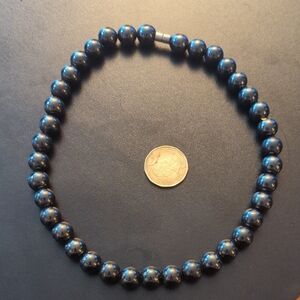 Heavy Magnetic Hematite Bead Necklace